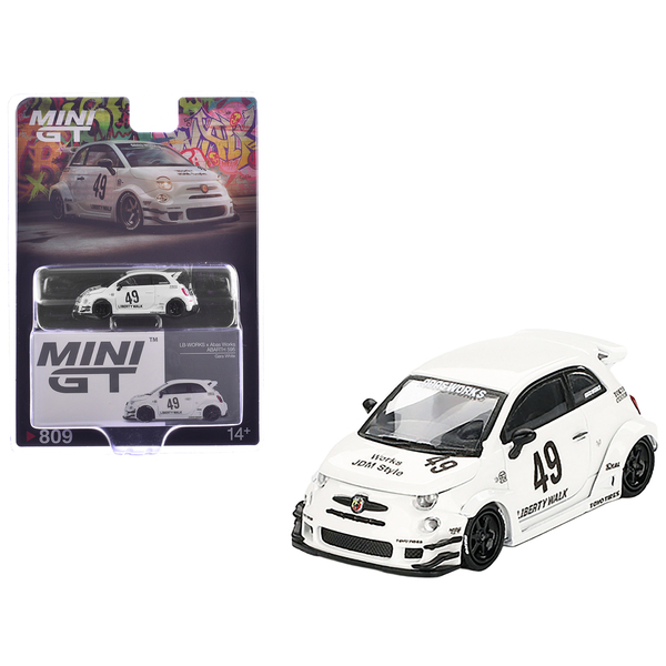 Mini GT ABARTH 595 "LB-Works" Gara White Model
