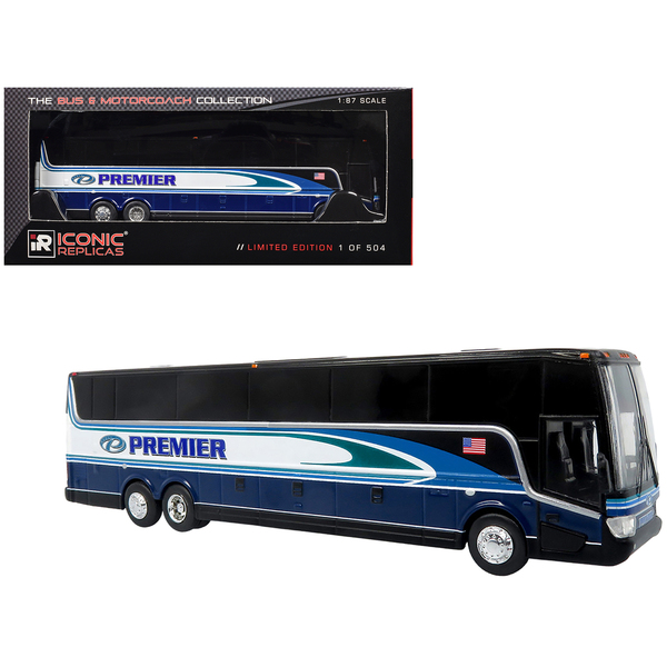 Iconic Replicas Van Hool TX-45 Motorcoach Bus 1/87 Blue/Black