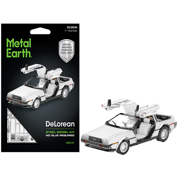 Metal Earth DeLorean Brushed Metal Steel Model Kit