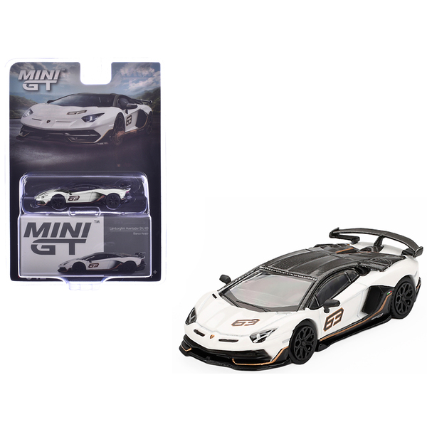 Mini GT Lambo Aventador SVJ 63 - Bianco Asopo White