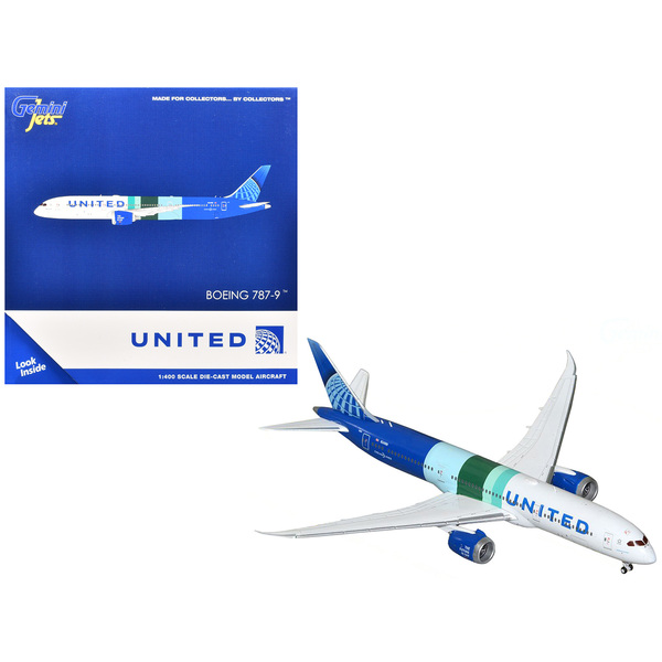 GeminiJets Boeing 787-9 United "SAF" 1/400 White/Blue