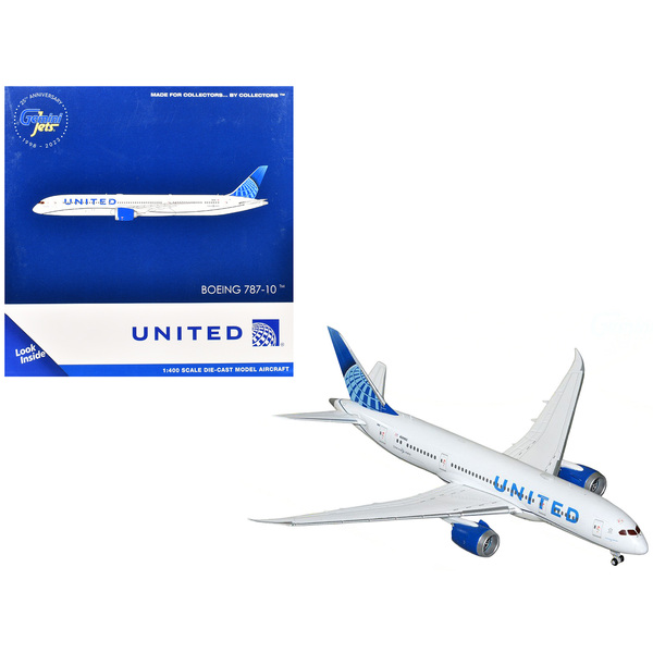 GeminiJets Boeing 787-8 United 1/400 White/Blue Tail