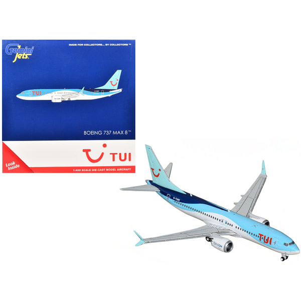 GeminiJets TUI Boeing 737 MAX 8 (G-TUMY) Blue/White 1/400