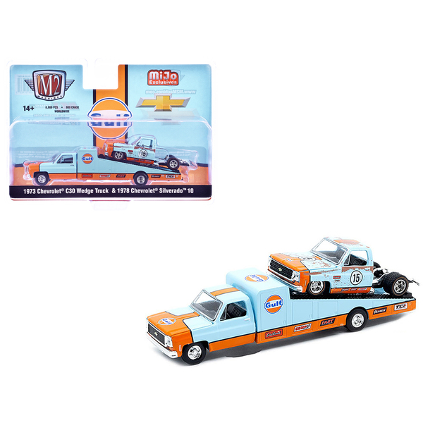 M2 Machines 1973 C30 & 1978 Silverado Gulf Oil Trucks (2)