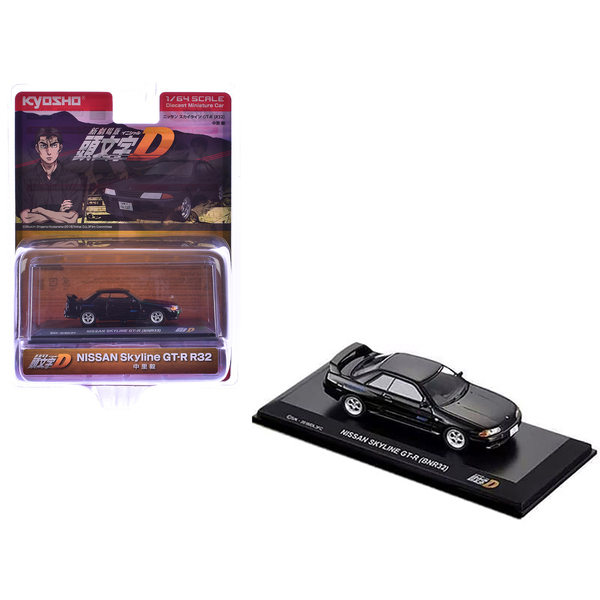 Kyosho Black Skyline GT-R BNR32 "Initial D" RHD 1/64
