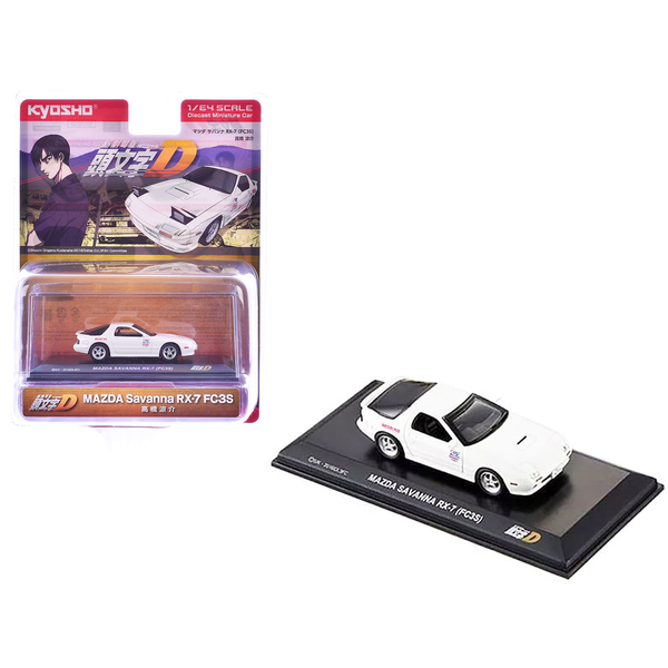 Kyosho White Mazda Savanna RX-7 FC3S "Initial D" RHD 1/64