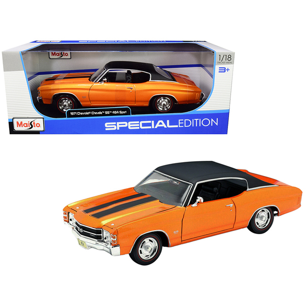 Maisto 1/18 1971 Chevelle SS 454 Orange Black Stripes Diecast