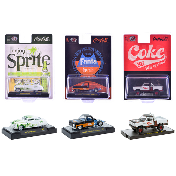 M2 Machines "Sodas" 3 Car Set Release 54 1/64 Scale