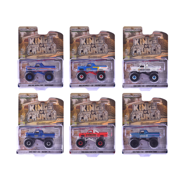 Greenlight Kings of Crunch Series 16 Monster Trucks 6pc Set 1/64