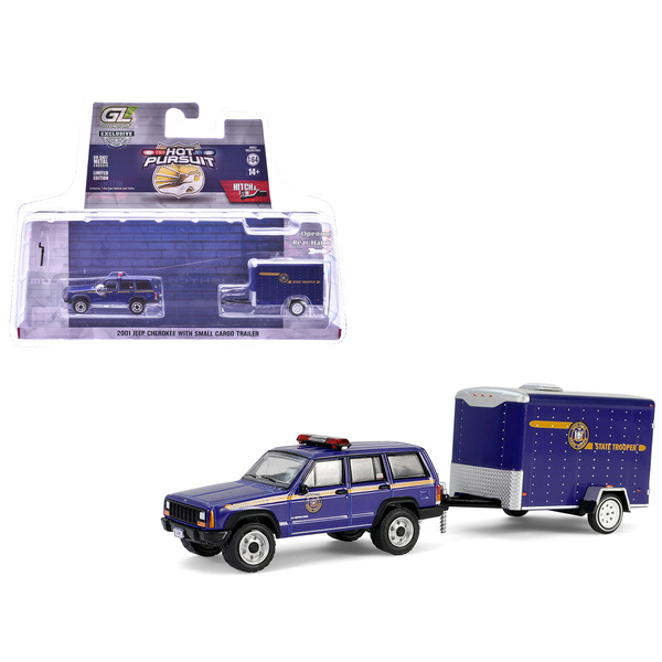 Greenlight 'NY State Police' Jeep Cherokee & Trailer
