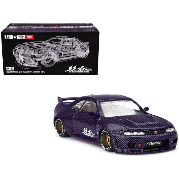 Mini GT Nissan Skyline GT-R R33 Purple Carbon 1/64 Model