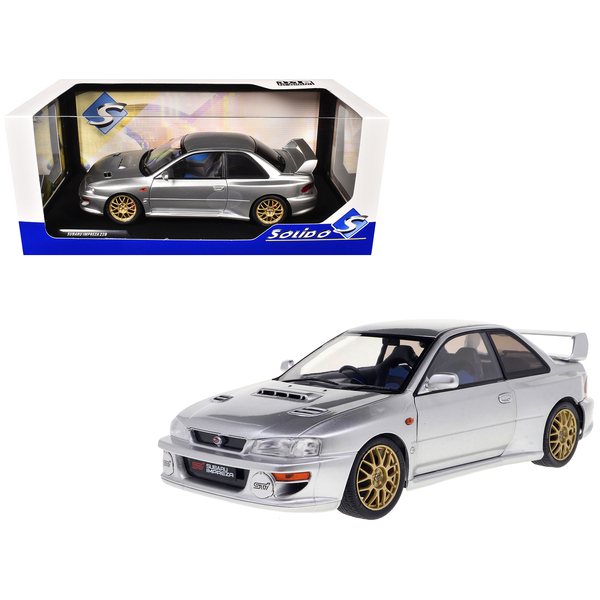 Solido Subaru Impreza 22B RHD Silver Gold Wheels 1/18 Model