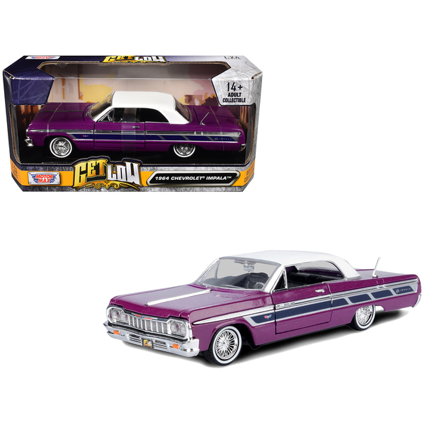 Motormax 1964 Chevy Impala Lowrider 1/24 Purple/White