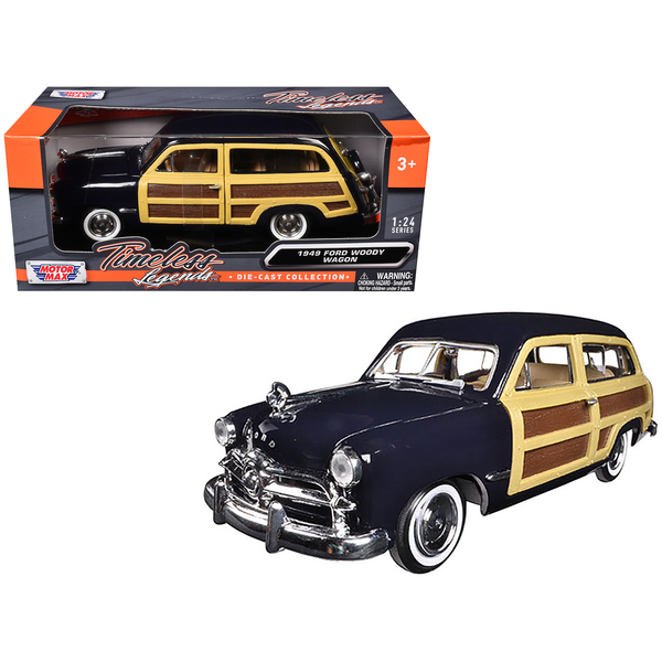Motormax 1949 Ford Woody Wagon Dark Blue 1/24 Scale