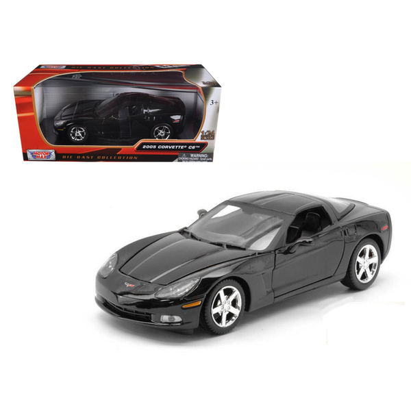 Motormax 2005 Chevy Corvette C6 Coupe Black 1/24 Scale