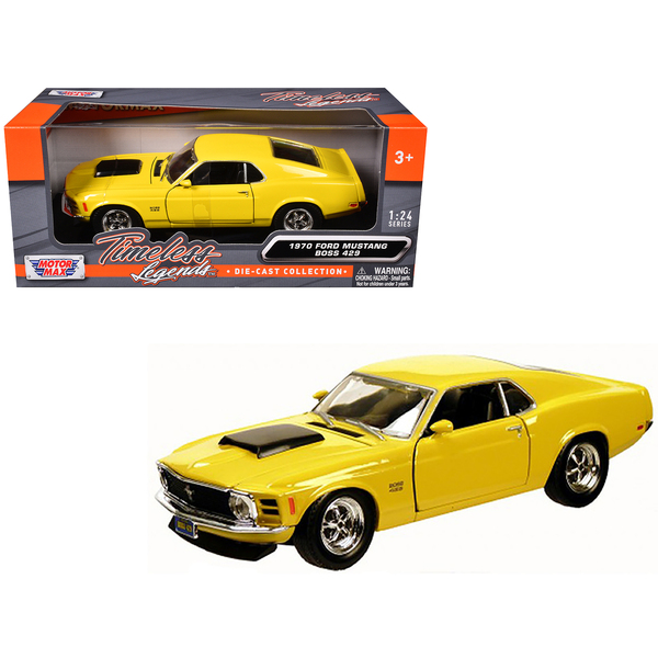 Motormax 1970 Ford Mustang Boss 429 Yellow 1/24 Scale