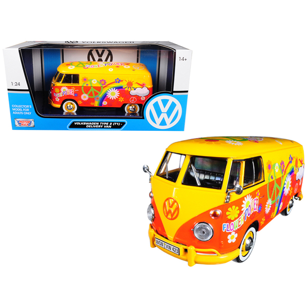 Motormax VW Type 2 (T1) Flower Power Van 1/24 Diecast
