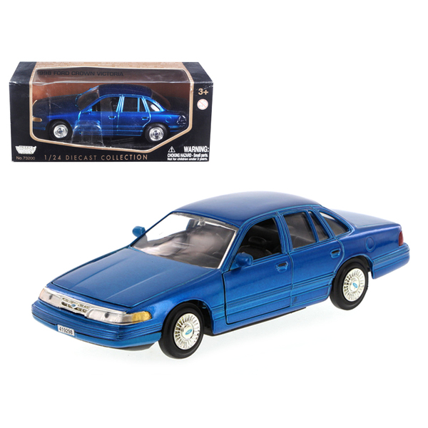 Motormax 1/24 1998 Ford Crown Victoria Blue Diecast Car