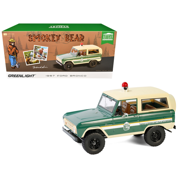 Greenlight 1967 Ford Bronco "Smokey Bear Forest Ranger" 1/18 Diecast