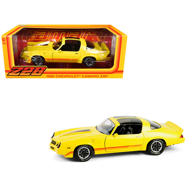 Greenlight 1980 Chevrolet Camaro Z28 Bright Yellow T-Tops 1/18