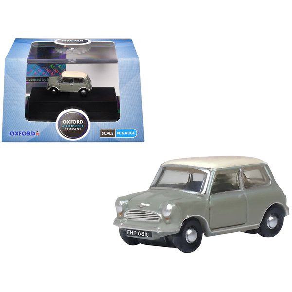 Oxford Diecast Mini Classic Tweed Gray w/Cream Top N Scale Model