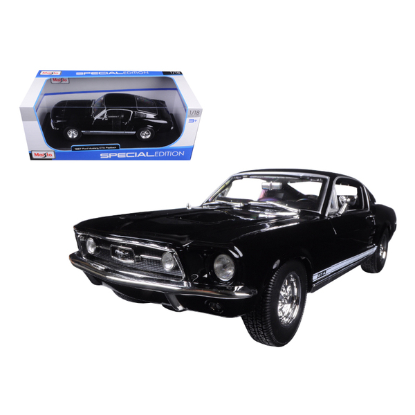 Maisto 1967 Ford Mustang GTA Fastback Black 1/18 Diecast
