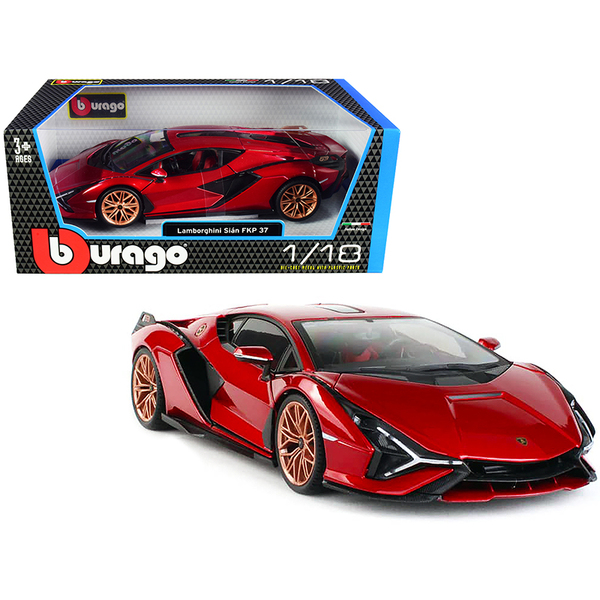 Bburago Lamborghini Sian FKP 37 Red/Copper 1:18 Diecast Car