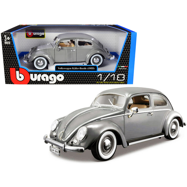 Bburago Gray Beetle 1/18 Diecast Model Car