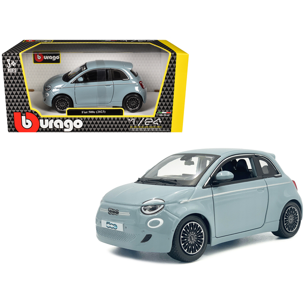 Bburago Fiat 500e Light Blue Car 1/24