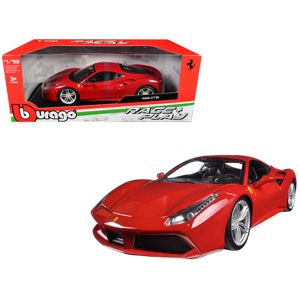 Bburago Ferrari 488 GTB 1/18 Scale Red Model Car