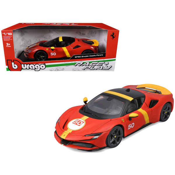 Bburago Ferrari SF90 Stradale 1/18 Red/Black/Yellow Diecast Model
