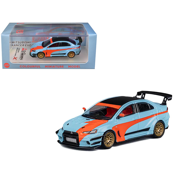 CM Models Mitsubishi Lancer Evo X Varis 1/64 Light Blue/Black