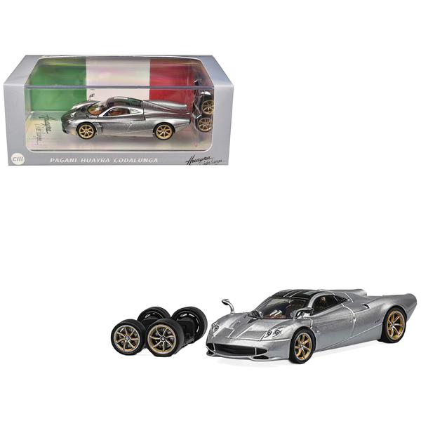 CM Models Pagani Huayra Codalunga 1/64 Silver Metallic/Sunroof