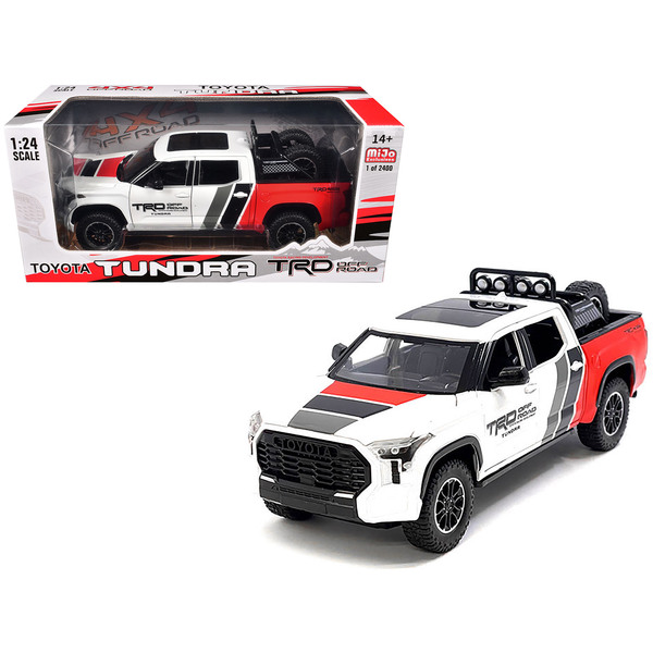 Toyota Tundra TRD 4x4 Diecast Model - White/Red/Black Stripes