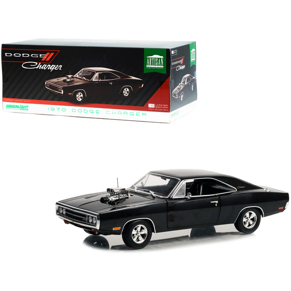 Greenlight 1970 Dodge Charger Blown Engine Black 1/18 Diecast