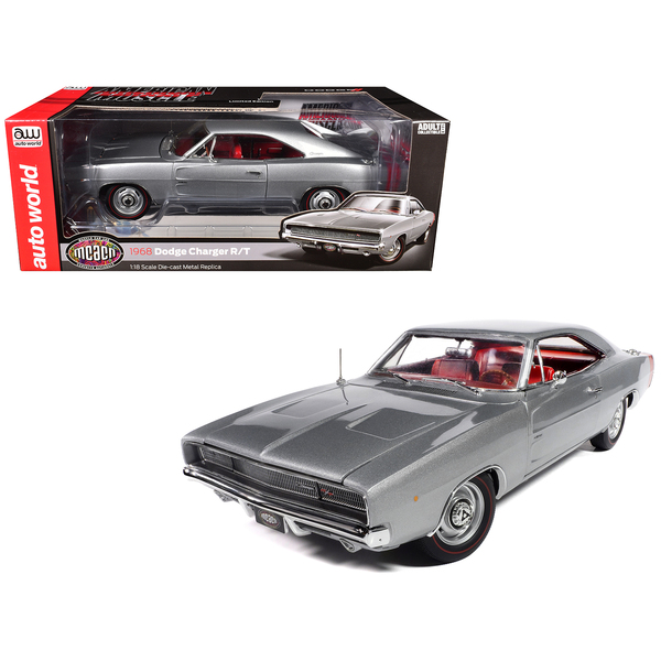 Auto World 1968 Dodge Charger R/T MCACN 1/18 Silver