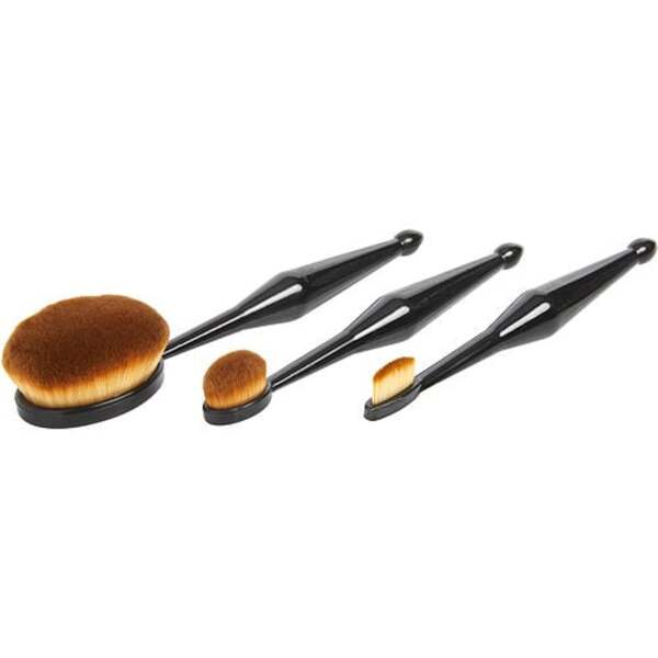 Qentissi Oval Brush Set (3-Piece): Achieve Flawless Makeup Application